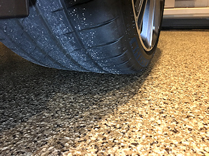 'Hot tire pickup' is a non-issue for the ColorFlake garage floor coating