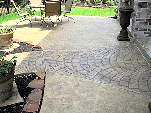 New stamped concrete featuring a European Fan pattern